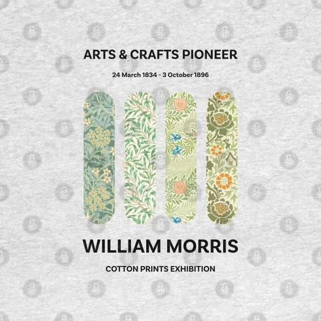 William Morris Textile Pattern, Cotton Prints Exhibition, Arts And Crafts Pioneer by VanillaArt